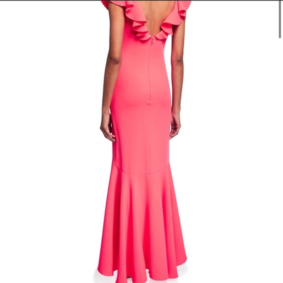 NWT Mason V-Neck High-Low Trumpet Gown - Picture 3 of 7